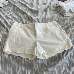 Maison Jules High Waist Cream Scalloped Shorts